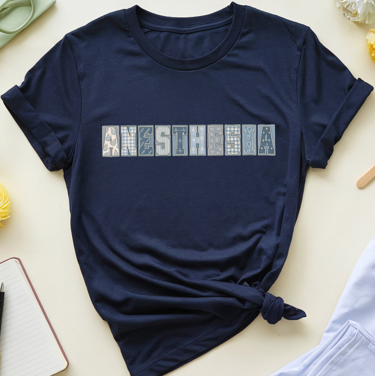 Anesthesia Varsity Patchwork T-Shirt