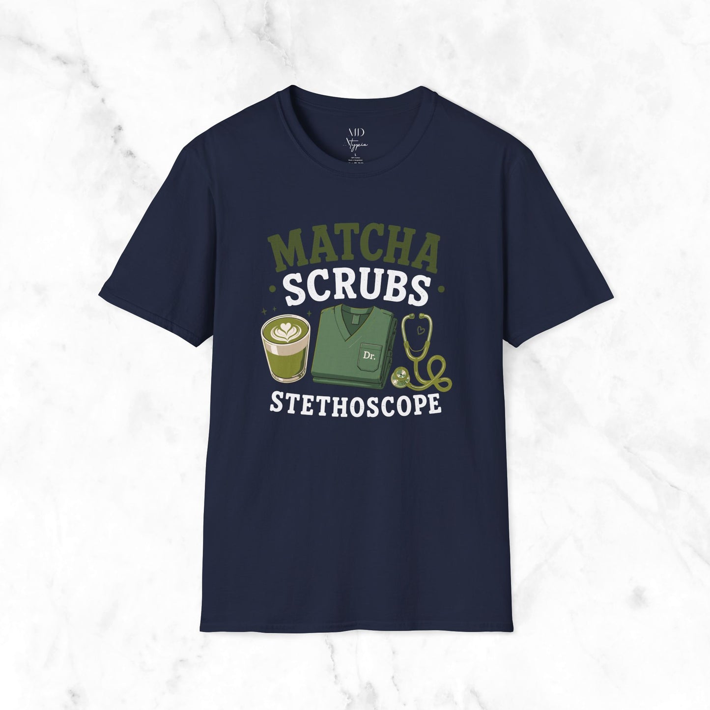 Matcha Scrubs Stethoscope T-Shirt