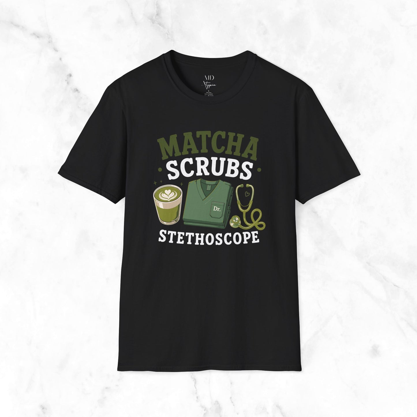Matcha Scrubs Stethoscope T-Shirt