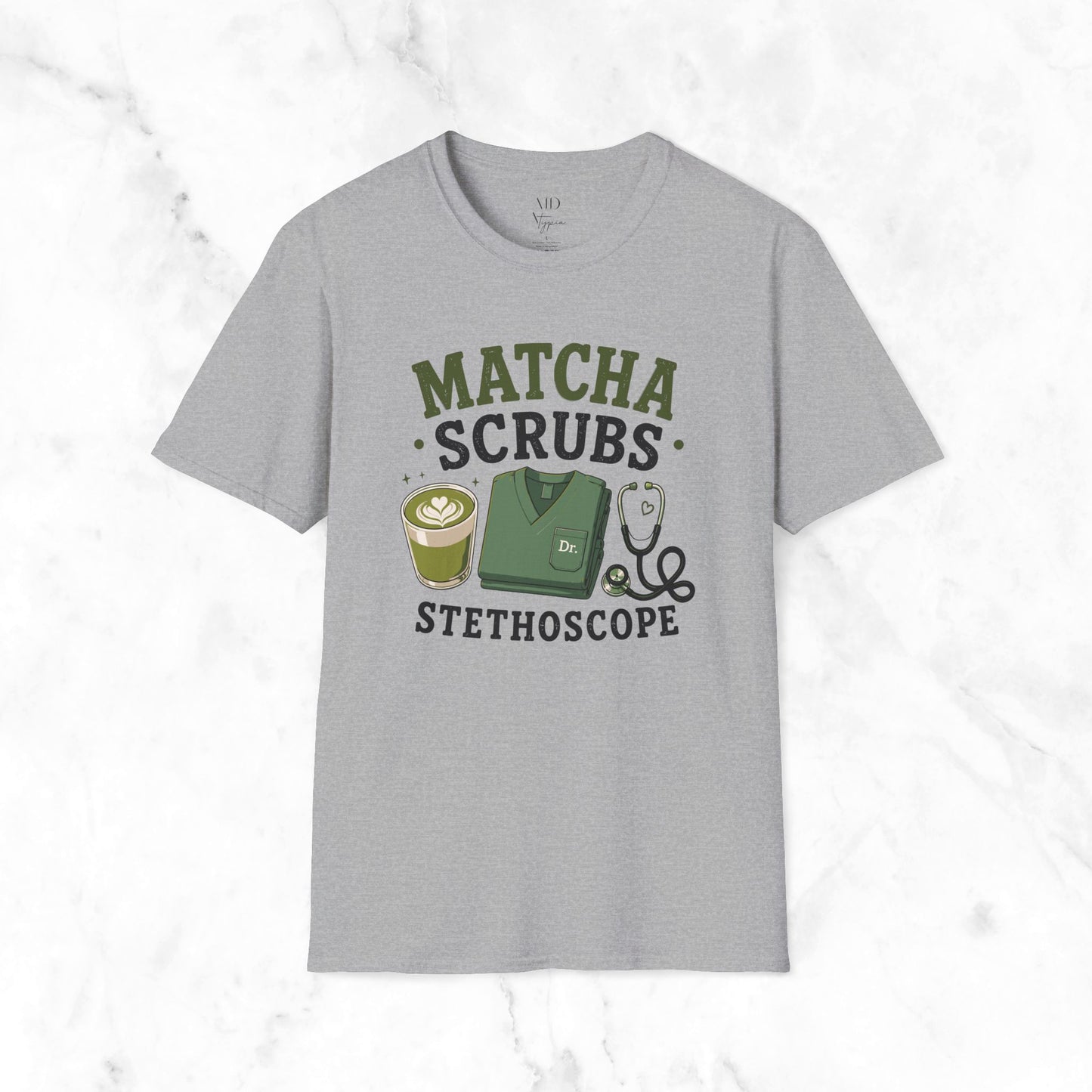 Matcha Scrubs Stethoscope T-Shirt
