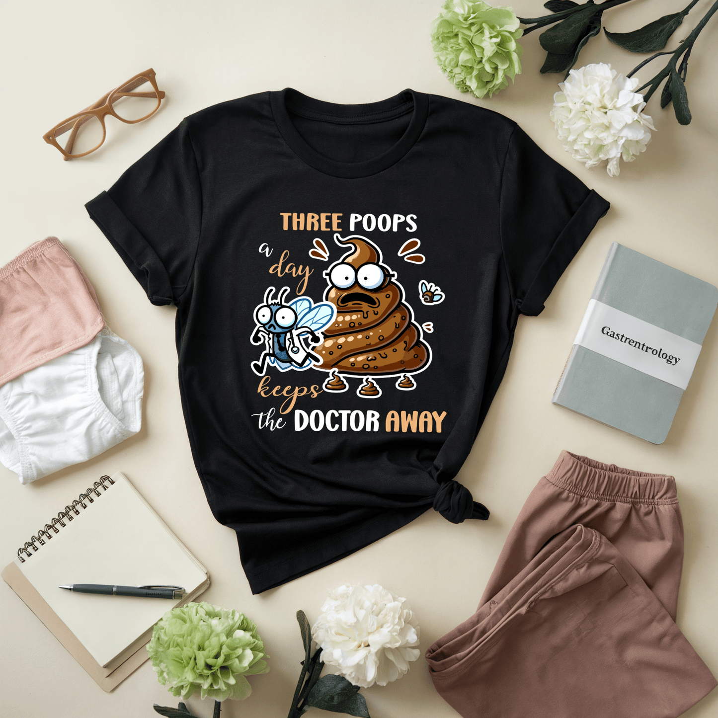 Three Poops A Day Keeps The Doctor Away T-Shirt