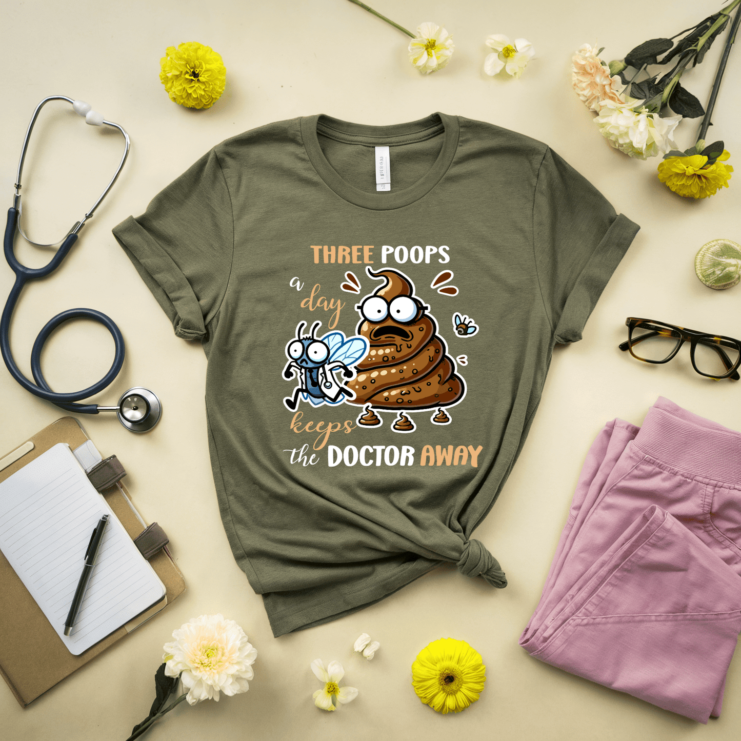 Three Poops A Day Keeps The Doctor Away T-Shirt