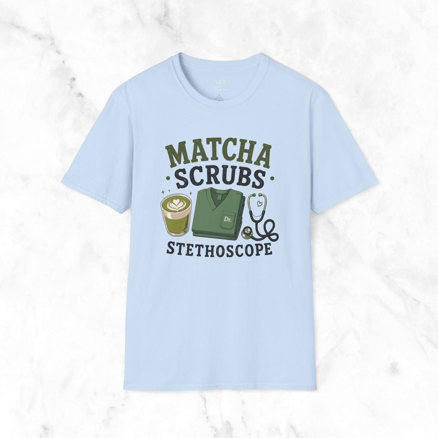 Matcha Scrubs Stethoscope T-Shirt