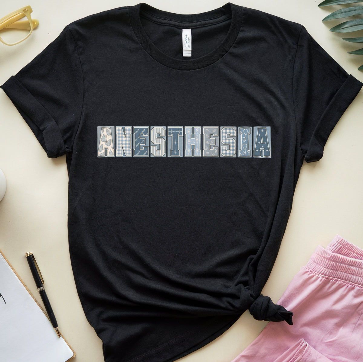 Anesthesia Varsity Patchwork T-Shirt