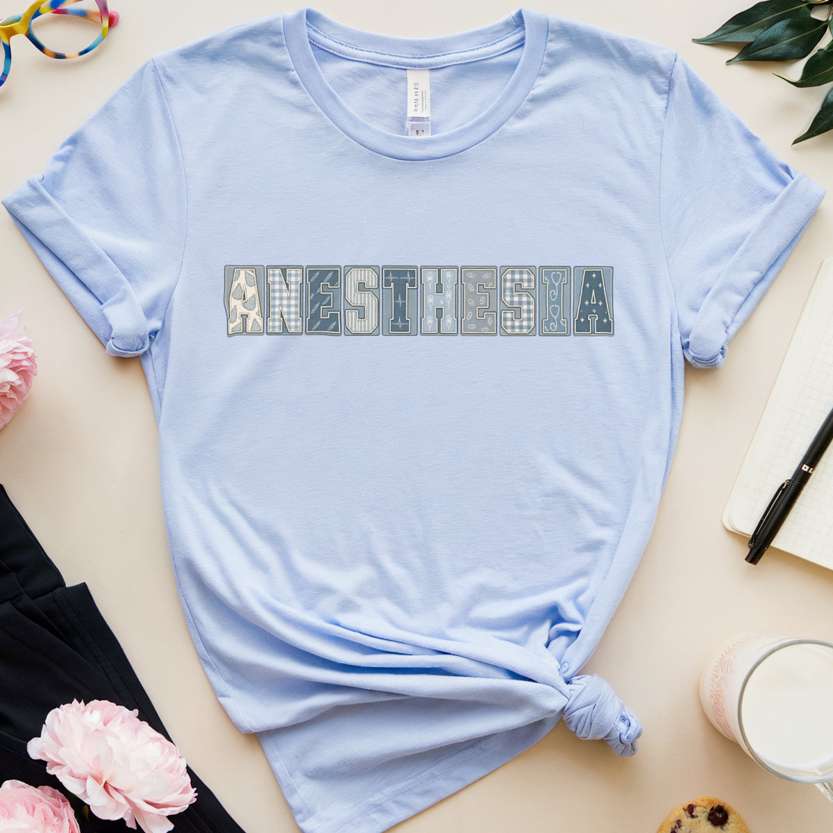 Anesthesia Varsity Patchwork T-Shirt