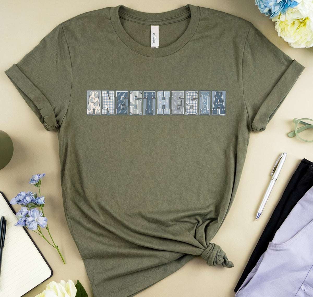 Anesthesia Varsity Patchwork T-Shirt