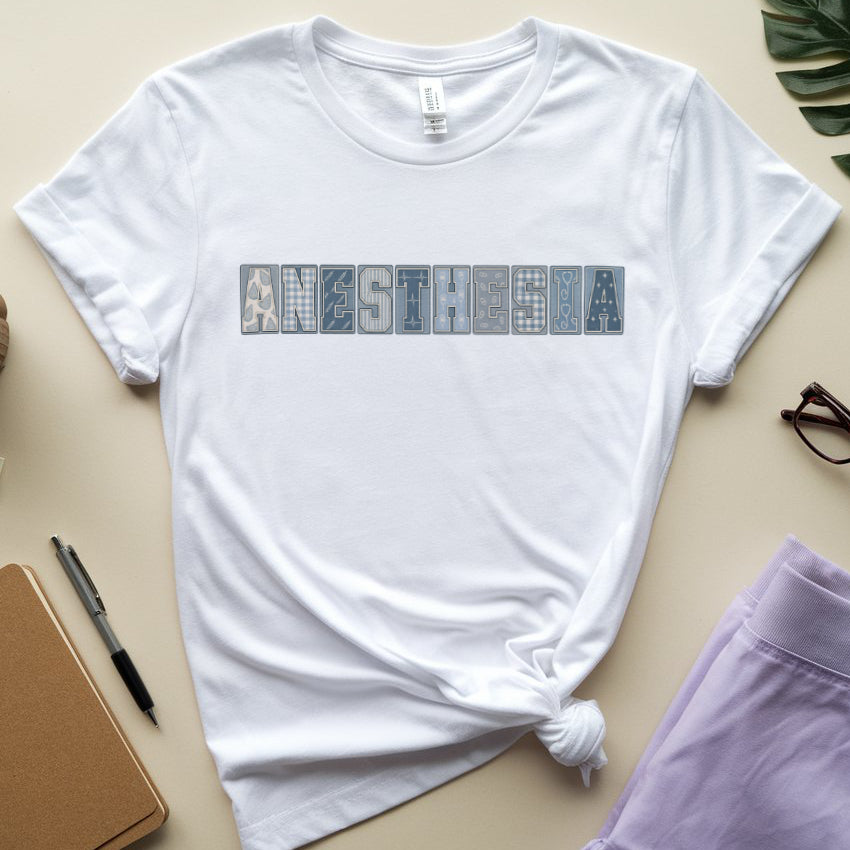 Anesthesia Varsity Patchwork T-Shirt