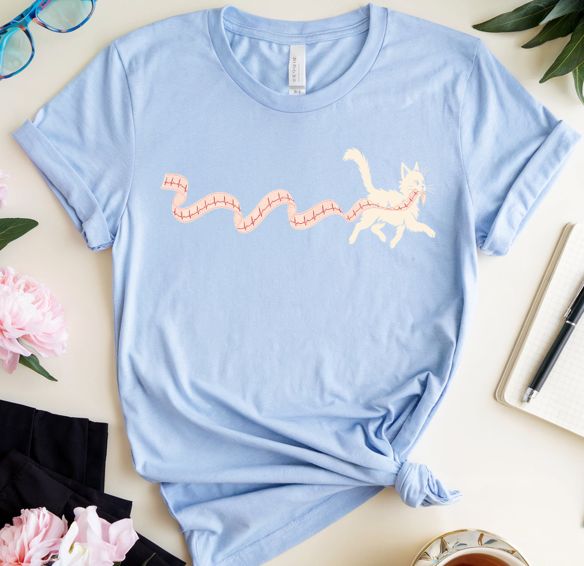 Cat & ECG T-Shirt