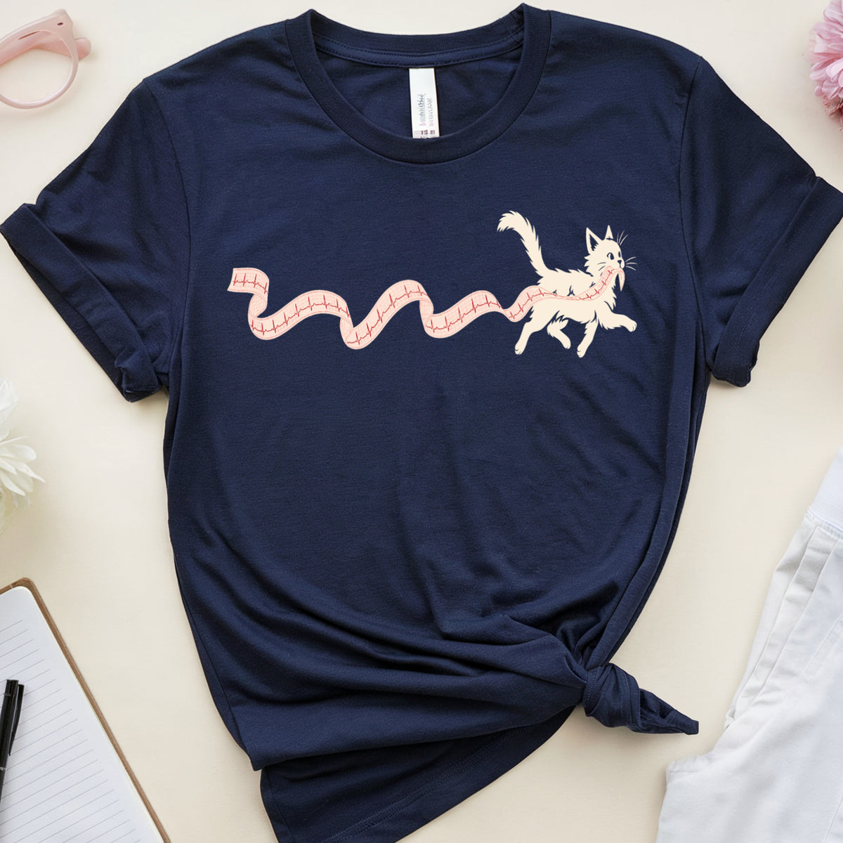 Cat & ECG T-Shirt