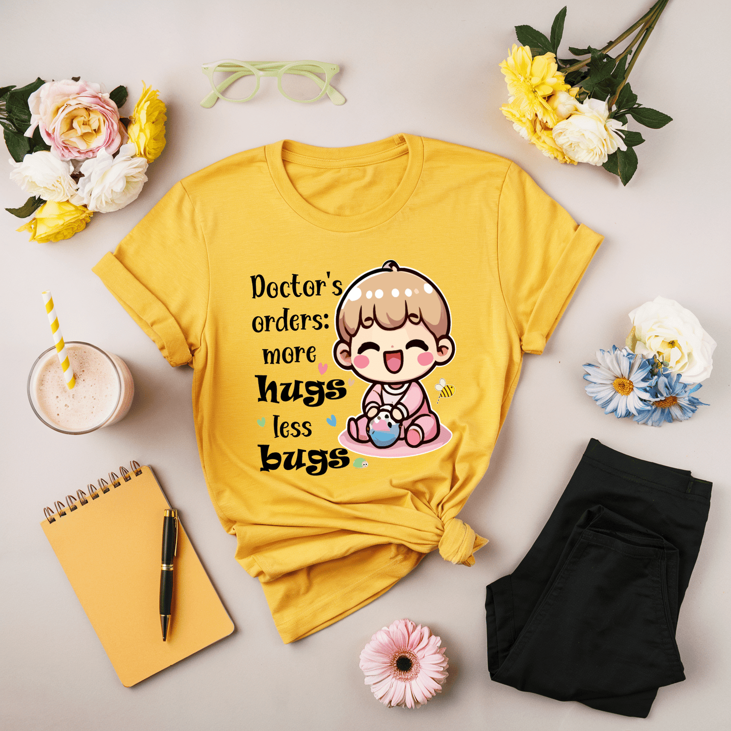Doctor's Orders More Hugs Less Bugs T-Shirt