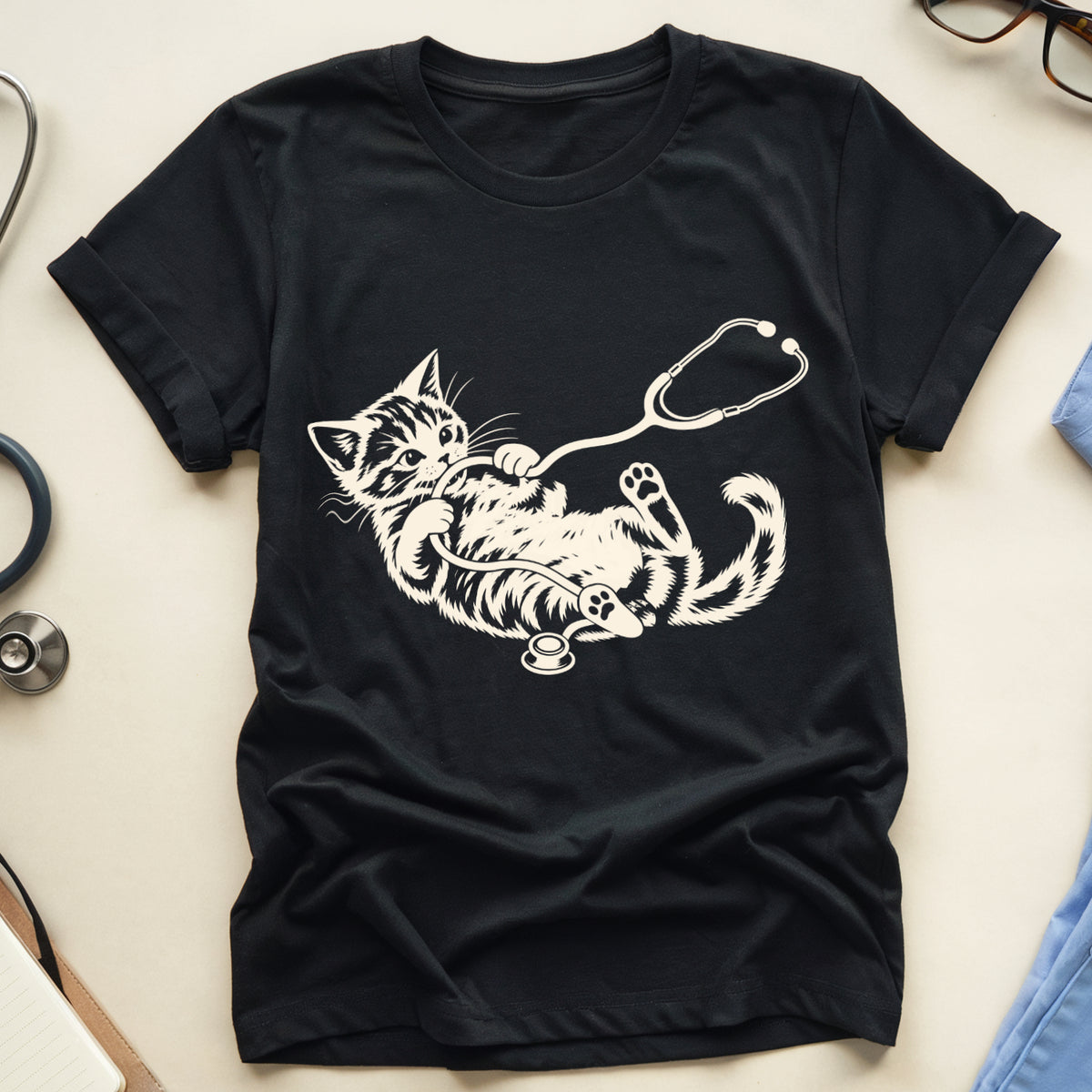 Kitten & Stethoscope T-Shirt