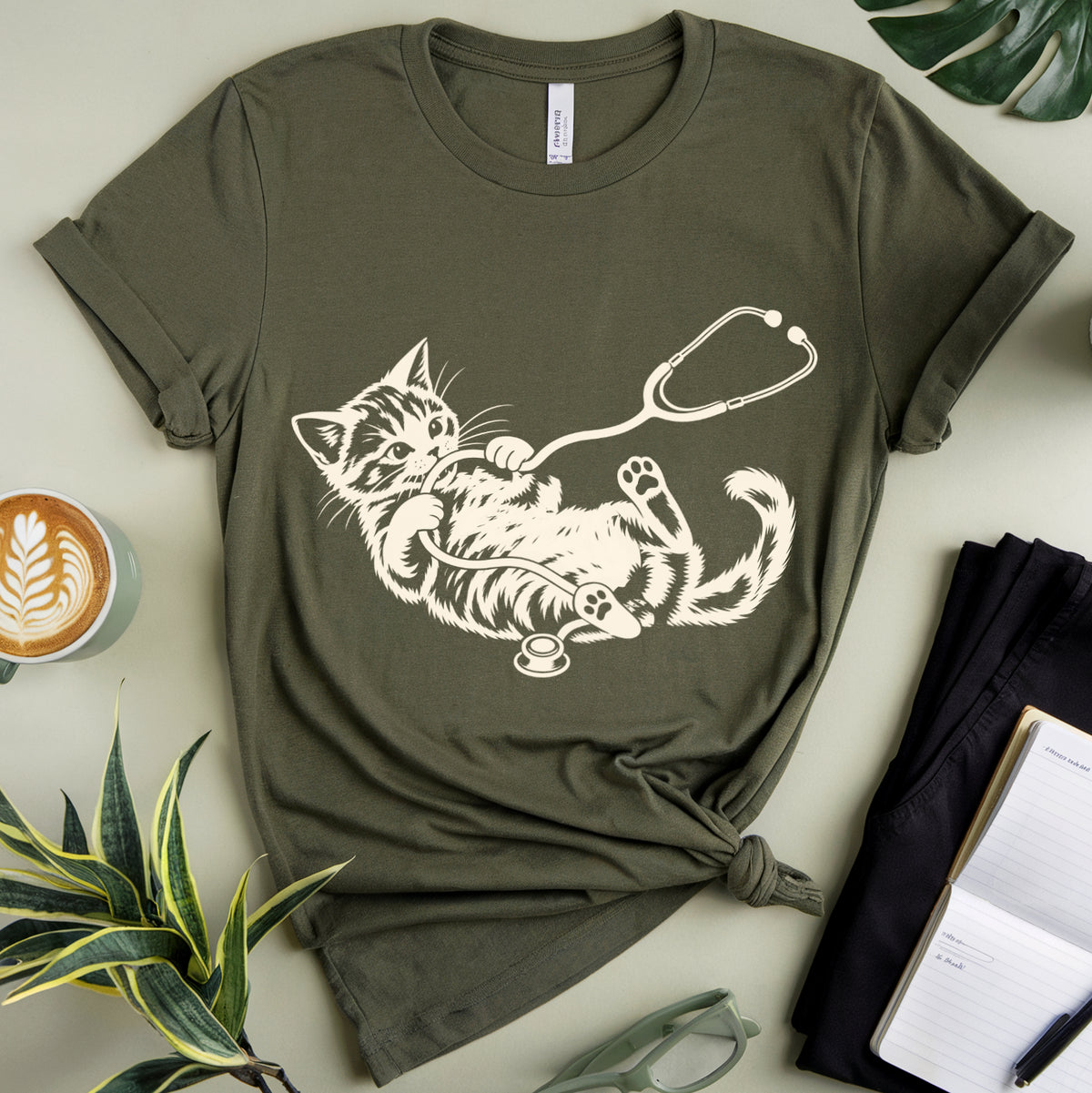 Kitten & Stethoscope T-Shirt