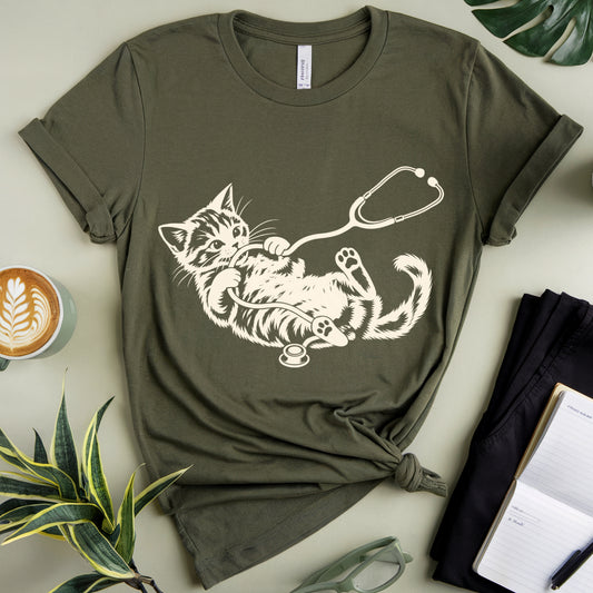Kitten & Stethoscope T-Shirt
