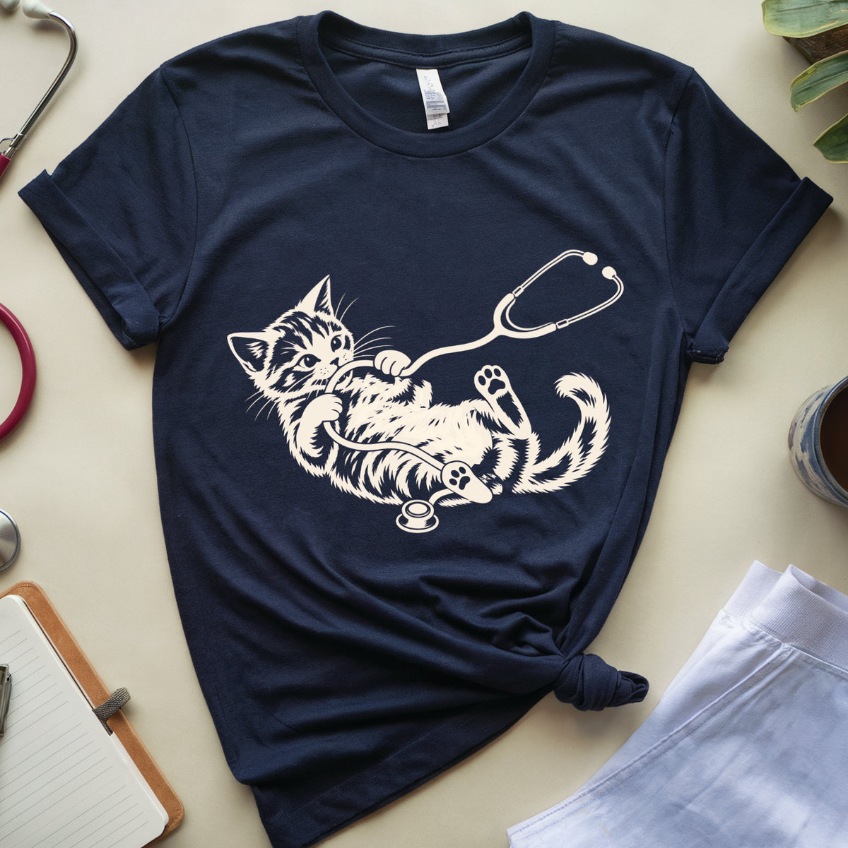 Kitten & Stethoscope T-Shirt