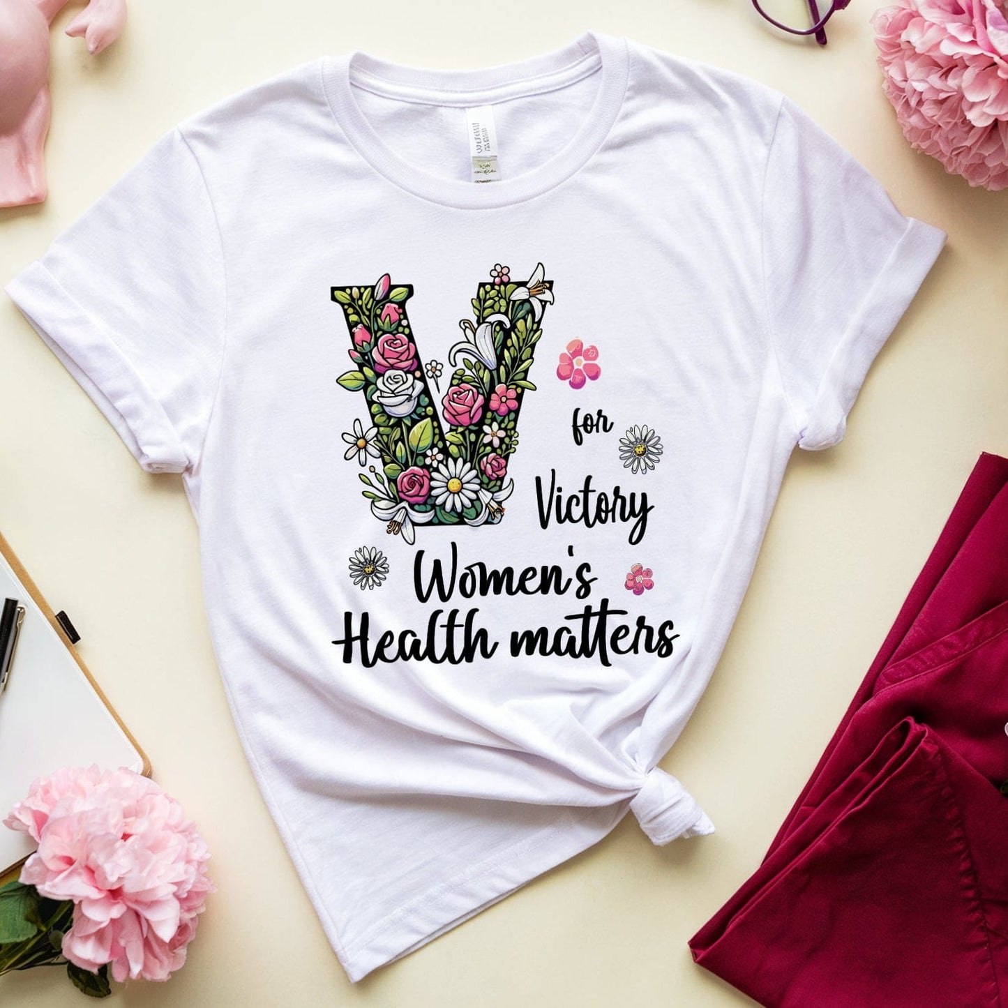 V For Victory Women's Health Matters T-Shirt